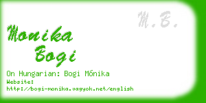 monika bogi business card